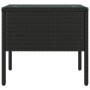 Black synthetic rattan tempered glass side table 53x37x48 cm by vidaXL, Side tables - Ref: Foro24-319400, Price: 32,20 €, Dis...