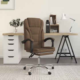 Silla de oficina reclinable de tela marrón de vidaXL, Sillas de oficina - Ref: Foro24-349694, Precio: 113,99 €, Descuento: %