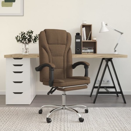 Silla de oficina reclinable de tela marrón de vidaXL, Sillas de oficina - Ref: Foro24-349694, Precio: 113,35 €, Descuento: %