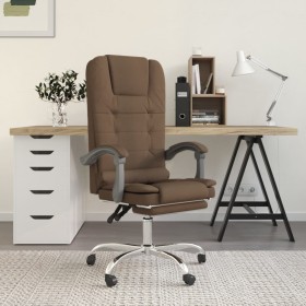 Silla de oficina reclinable con masaje de tela marrón de vidaXL, Sillas de oficina - Ref: Foro24-349660, Precio: 137,79 €, De...