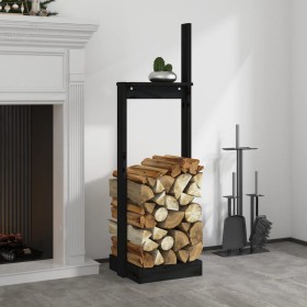 Firewood holder solid black pine wood 33.5x30x110 cm by vidaXL, Firewood bags and holders - Ref: Foro24-822620, Price: 38,99 ...