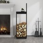 Firewood holder solid black pine wood 33.5x30x110 cm by vidaXL, Firewood bags and holders - Ref: Foro24-822620, Price: 38,60 ...