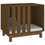 Cama para perros madera maciza pino marrón miel 70x50x62 cm de vidaXL, Casetas para perros - Ref: Foro24-822484, Precio: 96,7...