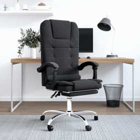 Reclining office chair with massage function, black synthetic leather by vidaXL, Office chairs - Ref: Foro24-349667, Price: 9...