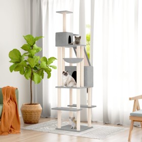 Cat scratching post with light gray sisal posts 201 cm by vidaXL, Cat furniture - Ref: Foro24-171643, Price: 105,99 €, Discou...