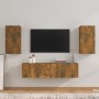 TV furniture set 4 pieces smoked oak plywood by vidaXL, TV Furniture - Ref: Foro24-3120206, Price: 123,99 €, Discount: %