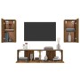 TV furniture set 4 pieces smoked oak plywood by vidaXL, TV Furniture - Ref: Foro24-3120206, Price: 123,99 €, Discount: %