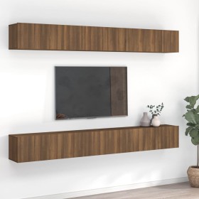 Muebles TV 8 uds madera contrachapada roble marrón 60x30x30 cm de vidaXL, Muebles TV - Ref: Foro24-3120310, Precio: 280,99 €,...