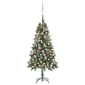 Árbol de Navidad helado con luces, bolas y piñas 150 cm de vidaXL, Arboles de navidad - Ref: Foro24-3077847, Precio: 81,65 €,...