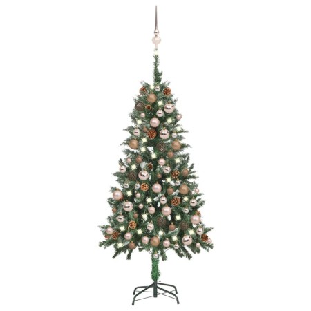 Frosted Christmas tree with lights, balls and pine cones 150 cm by vidaXL, Christmas trees - Ref: Foro24-3077847, Price: 76,3...