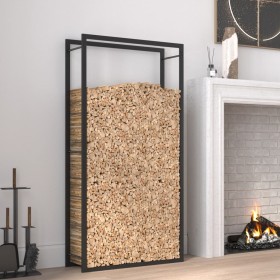 Matte black steel firewood rack 80x28x154 cm by vidaXL, Firewood bags and holders - Ref: Foro24-350308, Price: 44,72 €, Disco...