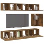 TV furniture set 7 pieces smoked oak plywood by vidaXL, TV Furniture - Ref: Foro24-3120311, Price: 231,51 €, Discount: %