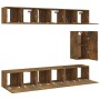 TV furniture set 7 pieces smoked oak plywood by vidaXL, TV Furniture - Ref: Foro24-3120311, Price: 231,51 €, Discount: %