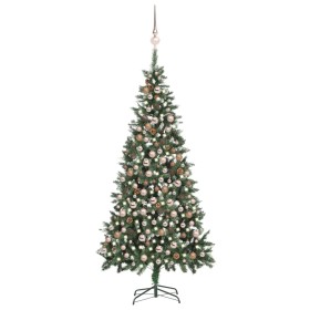 Árbol de Navidad helado con luces, bolas y piñas 210 cm de vidaXL, Arboles de navidad - Ref: Foro24-3077849, Precio: 138,73 €...