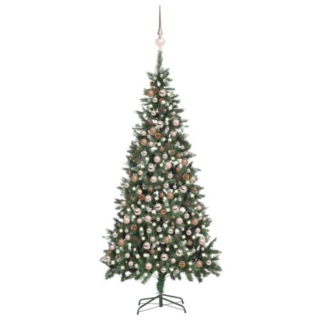 Eisiger Weihnachtsbaum mit Lichtern, Kugeln und Zapfen 210 cm von vidaXL, Weihnachtsbäume - Ref: Foro24-3077849, Preis: 138,7...