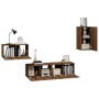 TV furniture set 4 pieces oak brown plywood by vidaXL, TV Furniture - Ref: Foro24-3120262, Price: 149,99 €, Discount: %