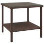 Mesa auxiliar vidrio templado ratán sintético marrón 45x45x45cm de vidaXL, Mesas auxiliares - Ref: Foro24-319399, Precio: 35,...