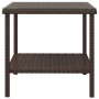 Mesa auxiliar vidrio templado ratán sintético marrón 45x45x45cm de vidaXL, Mesas auxiliares - Ref: Foro24-319399, Precio: 35,...