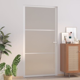 Puerta interior de vidrio y aluminio blanco mate 102,5x201,5 cm de vidaXL, Puertas para el hogar - Ref: Foro24-350579, Precio...