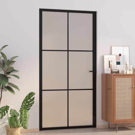 Matte black glass and aluminum interior door 102.5x201.5 cm by vidaXL, Doors for the home - Ref: Foro24-350559, Price: 174,69...