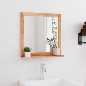 Solid walnut wood wall mirror 55x55 cm by vidaXL, Mirrors - Ref: Foro24-350358, Price: 45,63 €, Discount: %