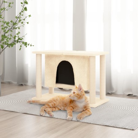 Cat scratching post with cream sisal posts 50 cm by vidaXL, Cat furniture - Ref: Foro24-171657, Price: 53,02 €, Discount: %