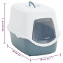 Cat litter tray with lid PP white blue 56x40x40 cm by vidaXL, Cat litter boxes - Ref: Foro24-171799, Price: 39,13 €, Discount: %