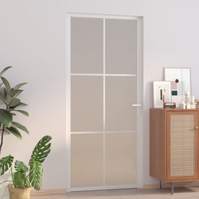 Puerta interior de vidrio y aluminio blanco mate 93x201,5 cm de vidaXL, Puertas para el hogar - Ref: Foro24-350582, Precio: 1...