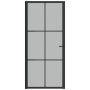 Matte black glass and aluminum interior door 93x201.5 cm by vidaXL, Doors for the home - Ref: Foro24-350558, Price: 174,99 €,...