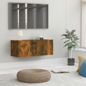 Smoked oak engineered wood TV cabinet 80x30x30 cm by vidaXL, TV Furniture - Ref: Foro24-815504, Price: 39,23 €, Discount: %