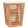 Taburete de baño madera maciza de nogal 40,5x40,5x56 cm de vidaXL, Cestas para ropa - Ref: Foro24-350352, Precio: 76,13 €, De...