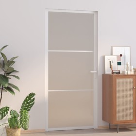 Puerta interior de vidrio y aluminio blanco mate 93x201,5 cm de vidaXL, Puertas para el hogar - Ref: Foro24-350578, Precio: 2...