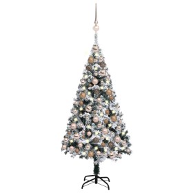 Künstlicher Weihnachtsbaum mit Lichtern und Kugeln grün 120 cm von vidaXL, Weihnachtsbäume - Ref: Foro24-3077866, Preis: 84,9...