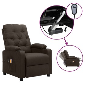 Sillón de masaje eléctrico tela marrón oscuro de vidaXL, Sillones de masaje eléctricos - Ref: Foro24-3098856, Precio: 264,99 ...