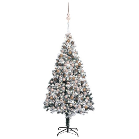 Árbol de Navidad preiluminado con luces y bolas verde 210 cm de vidaXL, Arboles de navidad - Ref: Foro24-3077869, Precio: 178...