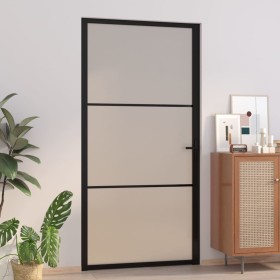 Interior glass door with black matte aluminum frame 102.5x201.5 cm by vidaXL, Doors for the home - Ref: Foro24-350555, Price:...