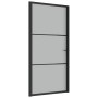 Puerta interior de vidrio y aluminio negro mate 102,5x201,5 cm de vidaXL, Puertas para el hogar - Ref: Foro24-350555, Precio:...