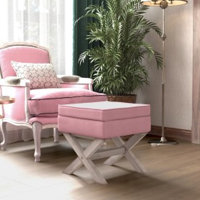 Stool with pink velvet storage 45x45x49 cm by vidaXL, Benches for halls and storage - Ref: Foro24-344520, Price: 49,05 €, Dis...