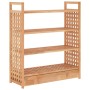 Shoe rack with solid walnut wood drawer 70x27x81 cm by vidaXL, Shoe racks and shoe organizers - Ref: Foro24-350359, Price: 91...