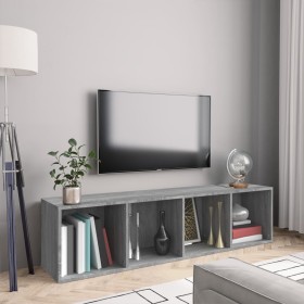 Sonoma gray wood TV cabinet/shelf 143x30x36 cm by vidaXL, Shelves and shelves - Ref: Foro24-815271, Price: 62,71 €, Discount: %