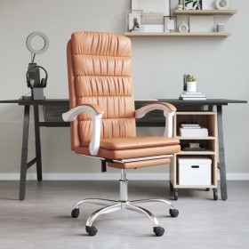 Brown synthetic leather reclining office chair by vidaXL, Office chairs - Ref: Foro24-349654, Price: 88,49 €, Discount: %