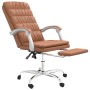 Silla de oficina reclinable cuero sintético marrón de vidaXL, Sillas de oficina - Ref: Foro24-349654, Precio: 94,78 €, Descue...