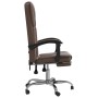 Silla de oficina reclinable cuero sintético marrón de vidaXL, Sillas de oficina - Ref: Foro24-349620, Precio: 89,99 €, Descue...