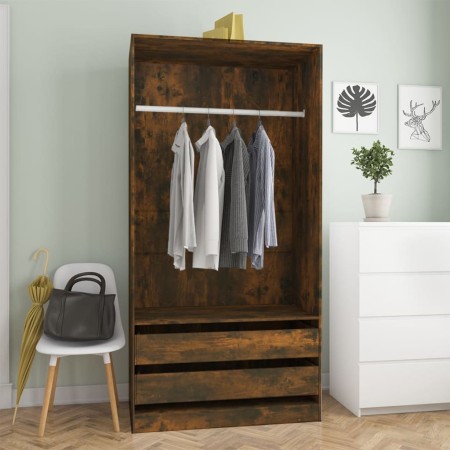 Schrank aus geräuchertem Eichensperrholz, 100 x 50 x 200 cm von vidaXL, Kleiderschränke - Ref: Foro24-815345, Preis: 184,49 €...