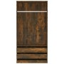 Armario madera contrachapada color roble ahumado 100x50x200 cm de vidaXL, Armarios roperos - Ref: Foro24-815345, Precio: 184,...