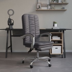 Silla de oficina reclinable cuero sintético gris de vidaXL, Sillas de oficina - Ref: Foro24-349719, Precio: 88,86 €, Descuent...