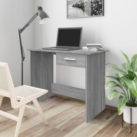 Sonoma gray plywood desk 100x50x76 cm by vidaXL, Desks - Ref: Foro24-815334, Price: 78,99 €, Discount: %