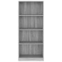 Estantería de 4 niveles contrachapada gris Sonoma 60x24x142 cm de vidaXL, Librerías y estanterías - Ref: Foro24-815430, Preci...