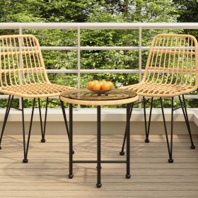 Tempered glass and steel dining table, 50 cm. by vidaXL, Garden tables - Ref: Foro24-319432, Price: 41,50 €, Discount: %