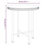 Mesa de comedor de vidrio templado y acero 50 cm de vidaXL, Mesas de jardín - Ref: Foro24-319432, Precio: 41,50 €, Descuento: %